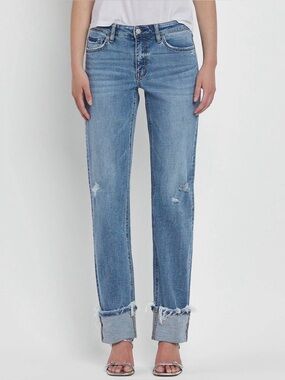 NEW LOVERET by Vervet:  “The Suzie”Mid Rise Full Length Cuffed Straight  LV1504